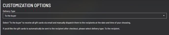 Personalization option - to the buyer